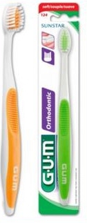 GUM 124 ORTHODONTIC แปรงสีฟันสำหรับจัดฟัน 