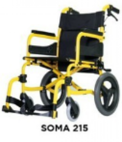 รถเข็นอัลลอยด์ SOMA215 SM-250.5 F14 โครงเหลือง เบาะดำ ล้อแม็คเล็ก 14 นิ้ว
