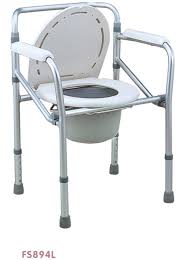 เก้าอี้นั่งถ่ายอลูมิเนียม YYY ไม่มีล้อ ปรับได้ พับได้ ที่นั่งสีขาว รุ่น Y616L 