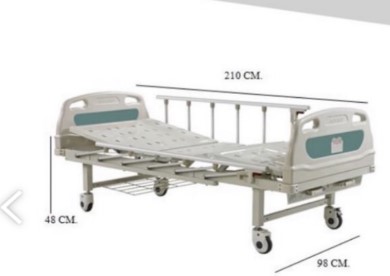 เตียงผู้ป่วยมือหมุน  2 ไกร์  YYY รุ่น A232P ราวสไลด์ พร้อมที่นอน