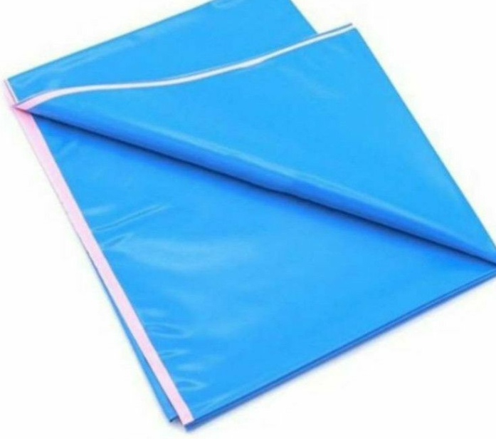 ผ้ายางปูเตียง รุ่น T04-PVC-C150 SIZE 150*90 CM. สีฟ้า/ชมพู